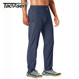 TACVASEN Outdoor Pants Men Quick Dry Straight Running Randonnée Élastique Léger Yoga Fitness Exercice Pantalon De Jogging Joggers 210715