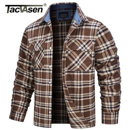 TACVASEN surdimensionné chemise légère veste boutonnée coton chemises à carreaux hommes à manches longues Streetwear chemises en flanelle W poches 231226