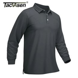 Tacvasen Polo de golf à sec rapide pour hommes t-shirts à manches longues respirantes T-shirts sportifs T-shirt T-shirt Tops Tops Man 240419