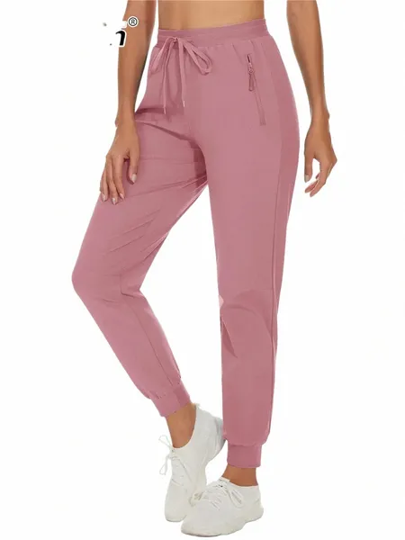 Tacvasen Pantalon de randonnée à séchage rapide pour femme Pantalon Lg décontracté Taille élastique Poche zippée Pantalon de sport Bas d'entraînement de course v885 #