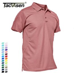 Tacvasen zomer kleurrijke mode polo t-shirt heren met korte mouwen t-shirt snel drogen leger teamwerk groen t-shirt top 240430