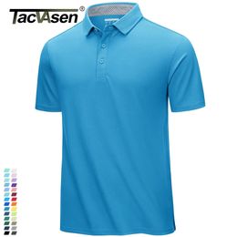 Tacvasen Summer Cotton Blend Golf Polos Shirts Mens Work Polo T-shirts Snel droge casual casual pullovers met korte mouwen Outdoor T-shirt 240513
