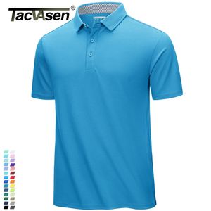 TACVASEN Été Coton Mélange Polos De Golf Chemises Hommes Polo De Travail T-shirts À Séchage Rapide Décontracté À Manches Courtes Hauts Pull En Plein Air Tee 240326