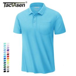 TACVASEN SUMBRE POLO DRICT RAPIDE DES MENS MEN POCKE POOSE COUPE COUPE CHEAU CONSEIL POLOS GOLF T-shirts Work Man 240418