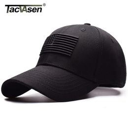 TACVASEN Gorra de béisbol táctica Hombres Verano Bandera de EE. UU. Protección solar Gorra ajustable Moda masculina Airsoft Casual Golf Sombrero de béisbol 210202N