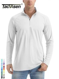 TACVASEN UPF 50 SunUV Protection T-Shirt Hommes 14 Zip Pull Pêche En Plein Air Natation Randonnée Performance UV Tee Dessus De Chemise 240301