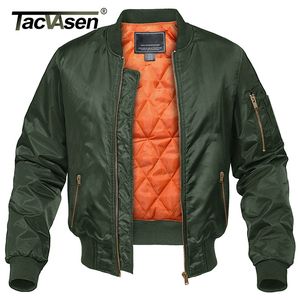 TACVASEN Winter Militaire Jas Uitloper Mannen Katoen Gevoerde Vlucht MA-1 Bomberjack Jas Casual Baseball Jassen Varsity Jassen T200301