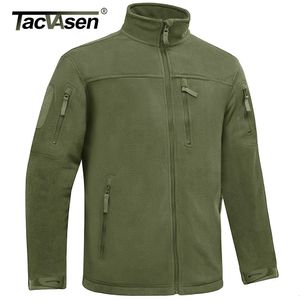 TACVASEN Winter Tactische Fleece Jas Heren Ritszakken Jas Thermische Warme Beveiliging Volledige Zip Vissen Werkjassen Uitloper Tops 240103