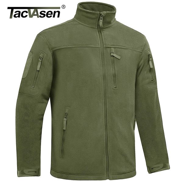 TACVASEN hiver tactique polaire veste hommes fermeture éclair poches veste thermique chaud sécurité pleine fermeture éclair pêche travail manteaux vêtements d'extérieur hauts 231229