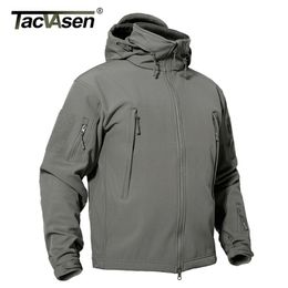 Tacvasen Winter Tactical Softshell Jacket Mens Fleece Jas Jas Waterdichte Winddicht Militaire Jassen Hunting Wandelen Windbreaker LJ201013