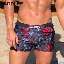 Taddlee Marque Maillots De Bain Hommes Maillots De Bain Slip De Bain Bikini Coupe Carrée Longue Jambe Boardshorts Surf Poches Troncs Boxer Mâle Bain 240306