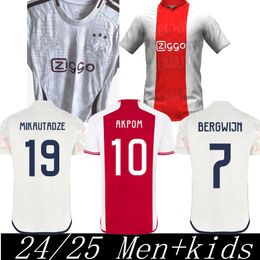 Tadic 23 24 25 Ajaxss Soccer Jerseys Bassey Berghuis Third Black Kit Bergwijn Cruyff 2023 Away White Football Shirts Men Kids Uniforms