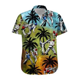 Taekwondo Colorful 3D Imprimé Mens Hawaiian Aloha Shirts mâle Luxury Camisa Summer Beach T-shirt Holid Unisexe T-Soi