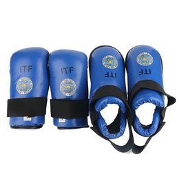 Guantes de taekwondo Guardia de pie Tobillo de alta calidad PU cuero ITF Protector Footwear Boxing para niños adultos L2405