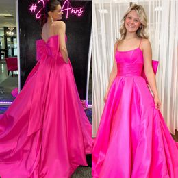 Taffeta Ballgown PROM Queen Vestido Back Back Ruched Wisting Pageant Winter Formal Party Party Gala Gala Black-Tie Gala Oscar Hoco Back Back Bright Pink Water Melon