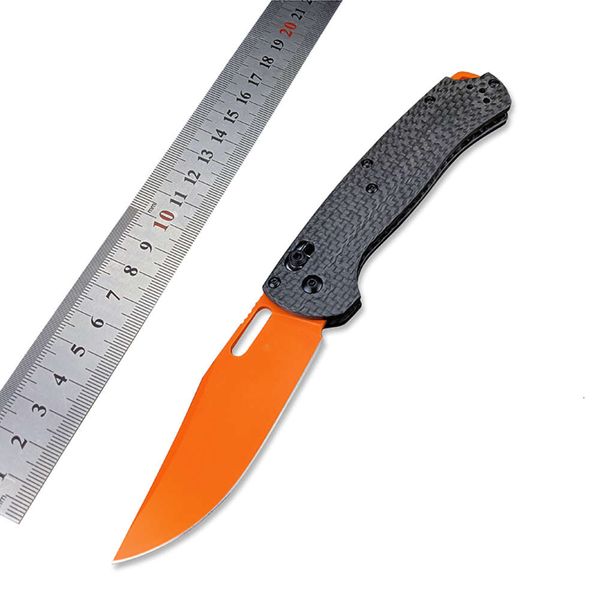 Taggeout 15535 Handle de fibre de carbone Chasse Camping Couteau pliant Couteau extérieur survie EDC Knife de poche