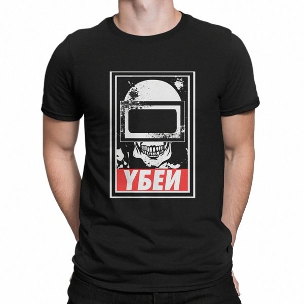 Tagilla Casque Masque T-shirts pour hommes 100% Cott Vintage col rond Escape From Tarkov T-shirt à manches courtes Vêtements imprimés h7MG #