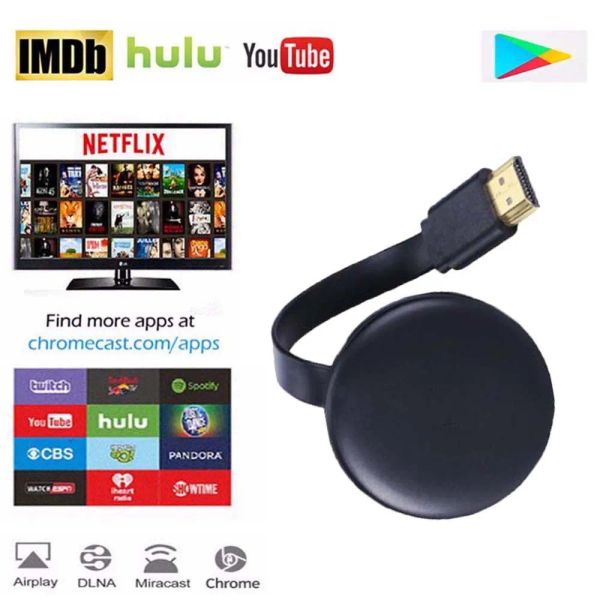 Tags 2.4 GHz TV Stick Video WiFi Affichage de l'écran HD Miroration du récepteur de dongle pour Google Chromecast 2 3 Chrome Cast Cast Cromecast 2