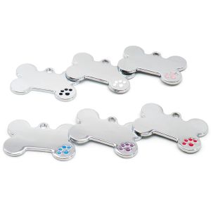 Tags 20pcs chien id tag tag de la patte os charmes chien tag tag chiens nameplate argenté pendentifs bricolage