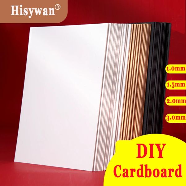 Etiquetas A4 A3 Cardboard White Board de tarjeta dura hecha a mano 1 2 Paper de 3 mm de espesor Modelo de bricolaje Cardstock Ciñón negro Kraft Paper