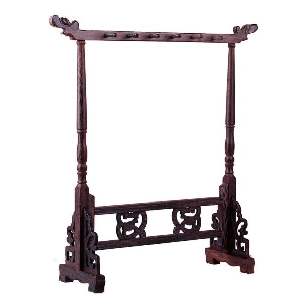 Etiquetas Soporte para pinceles de caligrafía china Pinceles de madera de wengué Portalápices Portaescobillas de pintura tradicional 824 perchas Estante para bolígrafos de caligrafía