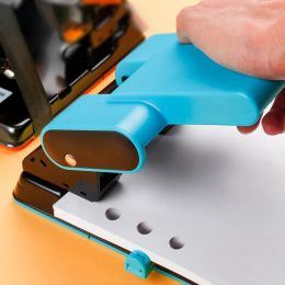 Tags Heavy 2Hole Punch Paper Cutter Loseleaf Punch 70 mm 80 mm Trou réglable Pitch 70Sheets Capacité Diy Office Lianding Stationry