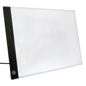 Tags Planche à dessin éclairée par LED Table à dessin Ultra A4 Tablette lumineuse Carnet de croquis Toile vierge pour la peinture à l'aquarelle acrylique