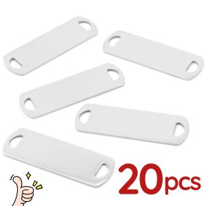 Tags personnalisés 20pcs / lot en acier inoxydable les deux étiquettes polies gravées fabriquées en métal pour animal de compagnie