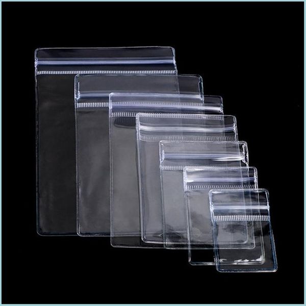 Tags, carte de prix Clear PVC Sac de verrouillage à glissière Mini petit scellant recolable sacs transparents bijoux artisanat artisanat emballage Pouc dhgarden dhlbt