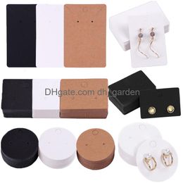 Tags Price Carte d'oreilles Colliers Calliers Display Cards for Jewelry Organizer Emballage Auto-Seal Cardboard Hang Tag Ear Stud Paper Drop Deli OtCKA