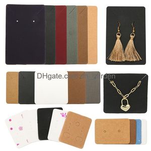 Tags Colliers de boucles d'oreilles Price Colliers Cartes d'affichage Porte-traits pour bijoux en boîte et en carton d'emballage Hang Tag Tag Studs Paper Drop Deved Oteky