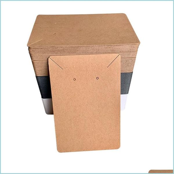 Etiquetas, Organizador de empaquetamiento de tarjetas de precio Organizador Solid Anti-Pelost Pendientes Collar Kraft Paper Tarjetas de colgación Etiquetas ACC DHFUW