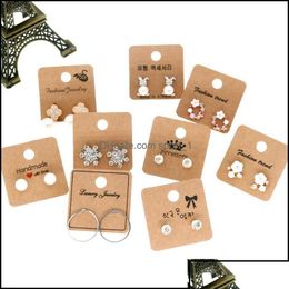 TAGS PRIJS KAART VERPAKKING SIELRY4X4CM KRAFT PAPIER MTI-MOTIF oorring met Hold Hangende oorbellen oorstudie sieraden otiwo