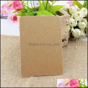 Kaartjes prijskaartjes kaart 100 pc's/perceel 6.8x9.7cm kraft papieren ketting oorbellen sets displaykaarten sieraden verpakkingskaart cadeaus 315 Q2 DRO DHFYX