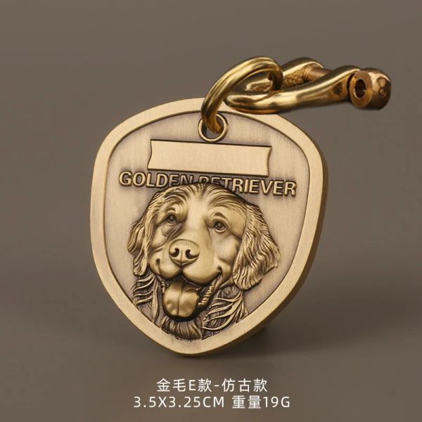 Étiquettes en forme de bouclier, étiquette d'identification de chien personnalisée, lettres en laiton gaufrées, prévention de la perte d'animaux de compagnie, collier personnalisé pour animaux de compagnie, pendentif de nom de charme