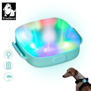 Tags Truelove USB LED Light Pet Dog Tag LED Collier Light Pendant Glow Night Safety Dogs Lampe de poche pour le harnais de collier RECHARGE