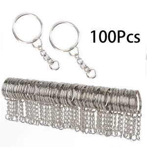 Tags Wholesale 100pcs 25 mm Chaîne de bague clés pour chien étiquette ID Dogs Connecteurs de tag pour le porte-clés Bijoux de clés de fabrication accessoires