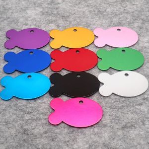 Tags en gros 100pcs aluminium personnalisé en aluminium vierge pour animaux de compagnie ID tag de poisson Collier personnalisé Pet Chaire nom