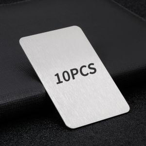 Tags en gros de 10pcs cartes en acier inoxydable Carte des blanc