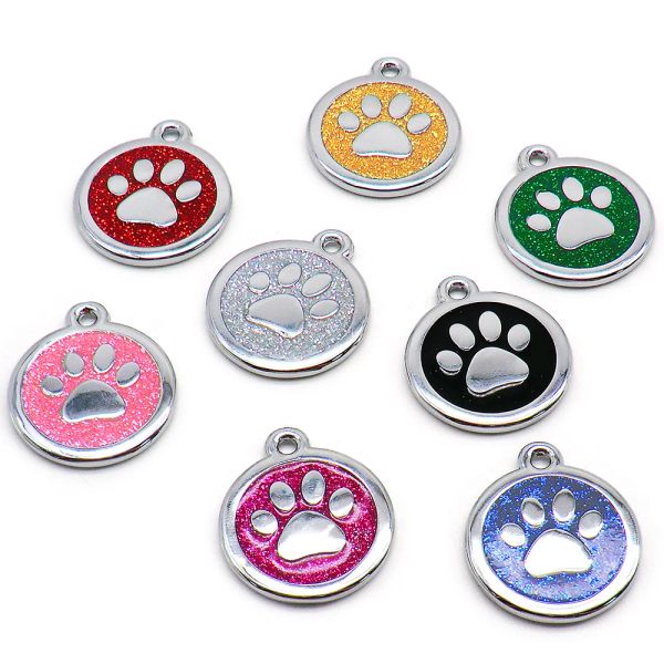 Tags En gros 20 pièces étiquette d'identification de chien étiquettes de patte personnalisé personnalisé collier de chat pendentif gravé collier pour animaux de compagnie chaîne charme étiquette vierge pour le nom