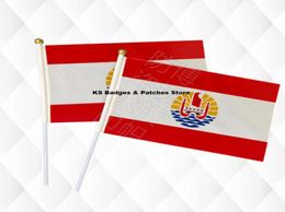 Îles Tahiti Hand Tensid Stick Flags Facultes de sécurité Ball Top Hand Flags nationaux 1421cm 10pcs BET8348959