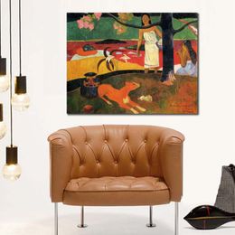 Tahitiaanse Pastorale Paul Gauguin Schilderij Landschappen Canvas Art Hand Geschilderd Olie Kunstwerk Modern Home Decor