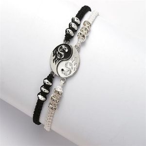 Tai Chi couple tissage bracelet dragon potins totem bon ami bracelet d'amitié GC1569