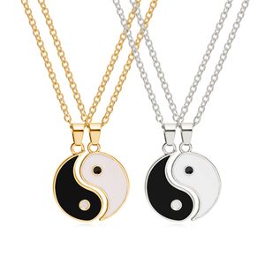 Tai Chi – colliers de Couple avec pendentif jumelé pour femmes et hommes, bons amis, tendance, Yin Yang, bijoux à la mode, cadeaux