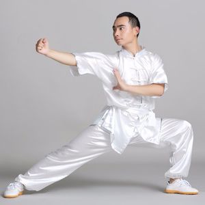 Tai Chi korte mouw uniforme ochtendoefening wushu kleding kungfu kleding ropa china jackie chan jet li style oefening uniform