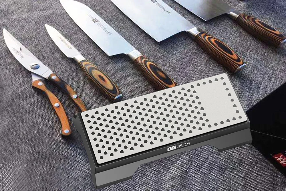 TAIDEA360 / 600 Grit Premium Diamond 2 côtés Capity Kitchen Couteau Ciseaux Affûteur Ajusteur de pierre
