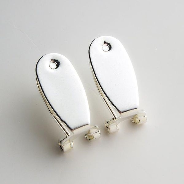 Taidian Silver Fingernail Earring Post para mujeres nativas Beadswork Earring Jewelry Finding Making 50 Unids / lote