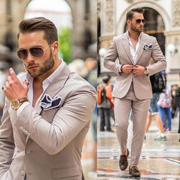 Getailored Groom Tuxedos Wedding Suits voor Men Jassen 2 stuks Custom Made Prom Diner Blazer (jas + broek)