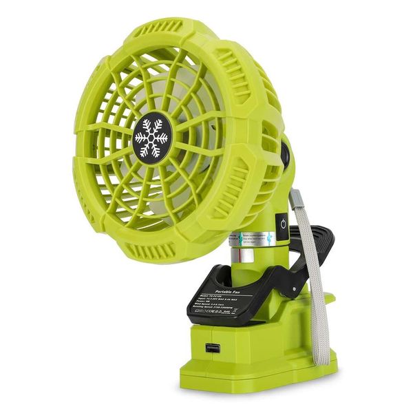 Taingwei Clip portátil con batería Ryobi de 18 V, ventilador para cochecito con batería con 3 configuraciones de velocidad de bajo consumo para dormitorio, exterior, campamento y lugar de trabajo (herramienta