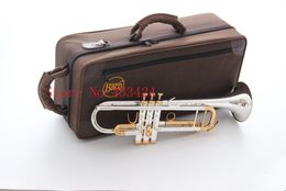 Taiwan Originele verzilverde body gouden sleutel LT180S-72 B platte professionele trompet bel Top muziekinstrumenten Messing hoorn